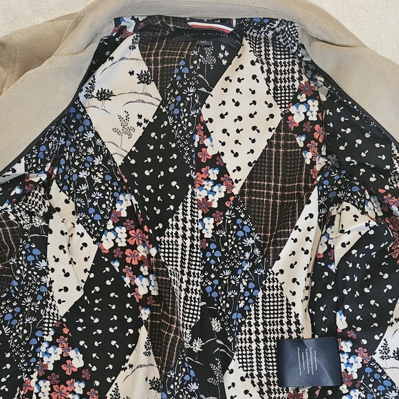 NEW Tommy Hilfiger Leather Suede Beige Biker Jacket Size XS Neutral Moto Luxury - Picture 9 of 9